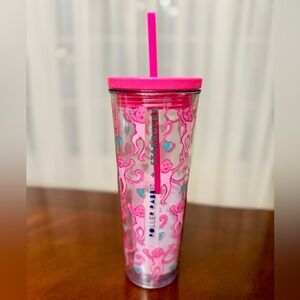 SOLD OUT Starbucks x Roller Rabbit Pink and Blue holiday tumbler